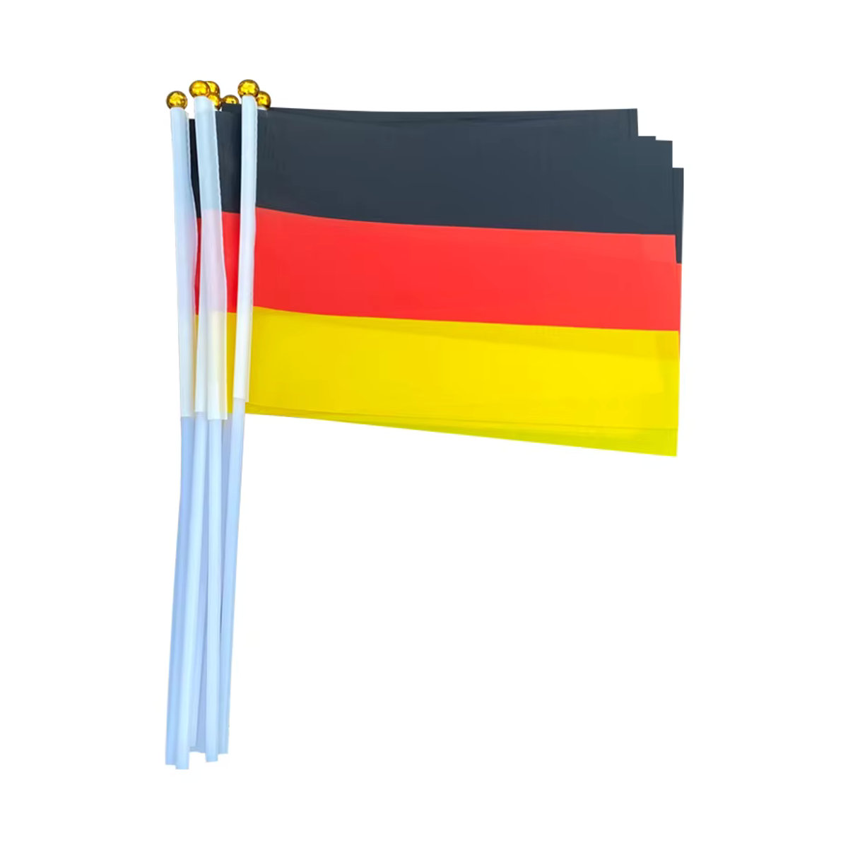 Xvggdg Deutschland Handflaggen Set 100 Stück, mehrfarbig, B: 21 cm, H: 14 cm - Bild 6