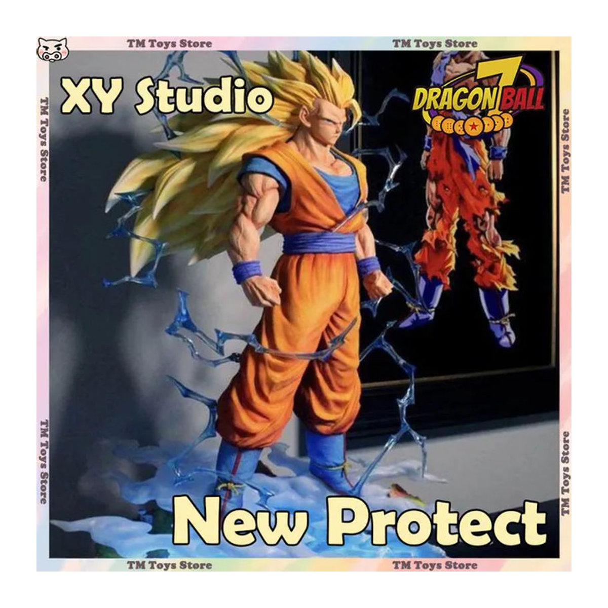 XY Studio Son Goku SSJ3 Dragon Ball Anime-Figur aus Kunststoff, mehrfarbig, Höhe: 43 cm - Bild 1