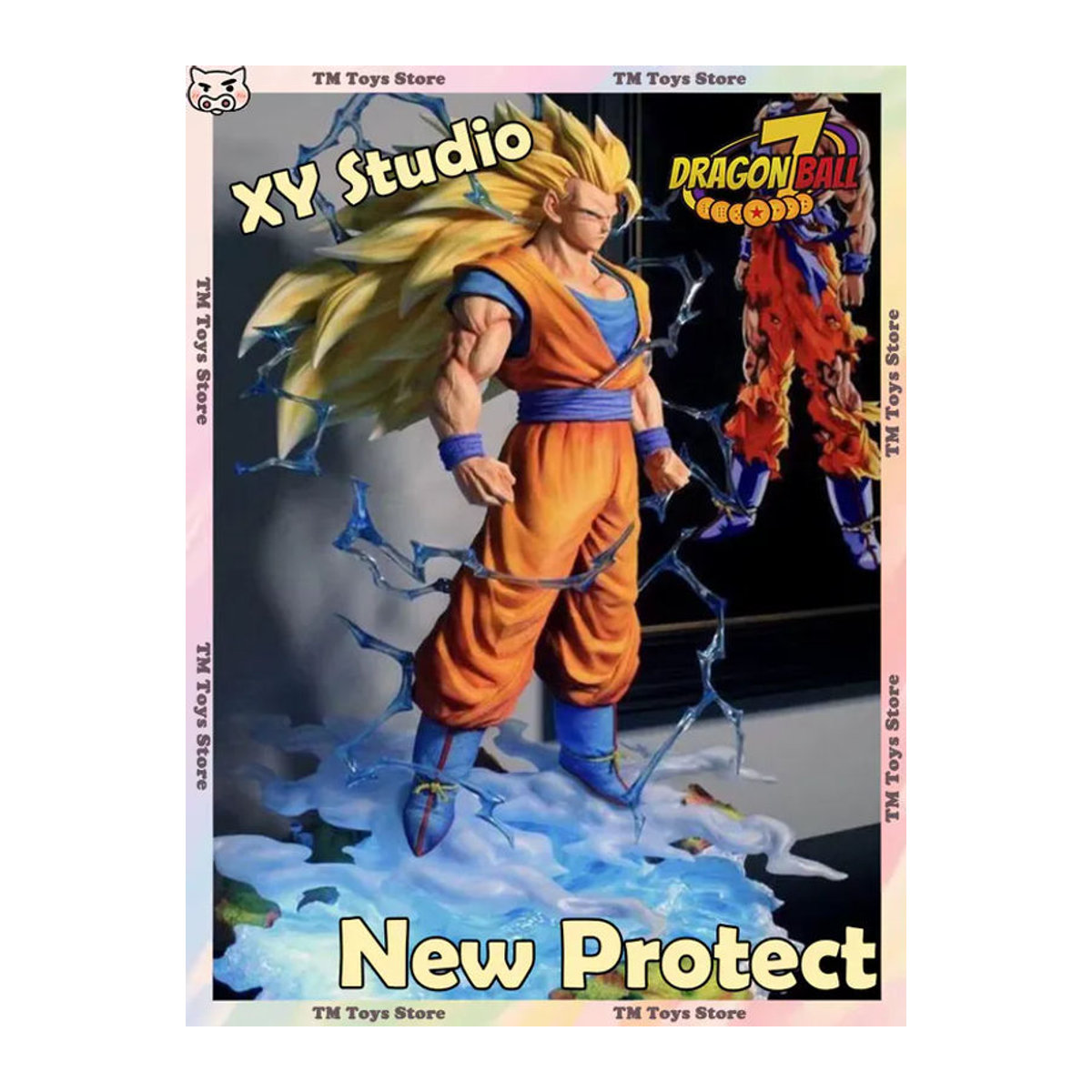 XY Studio Son Goku SSJ3 Dragon Ball Anime-Figur aus Kunststoff, mehrfarbig, Höhe: 43 cm - Bild 7