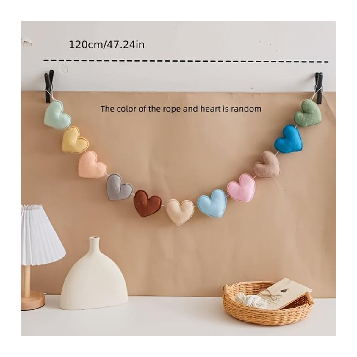 XYKK01 11er Set Bunte Filzherzen als Hängende Raumdekoration im Böhmischen Stil für Valentinstag - Bild 1