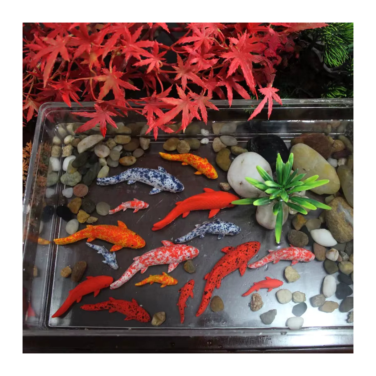 XYTLEZONE 5er Set Koi Fisch Simulationen aus Kunstharz in Mehrfarbig für deine DIY Mikro-Landschaft und Puppenhaus Dekoration - Bild 3