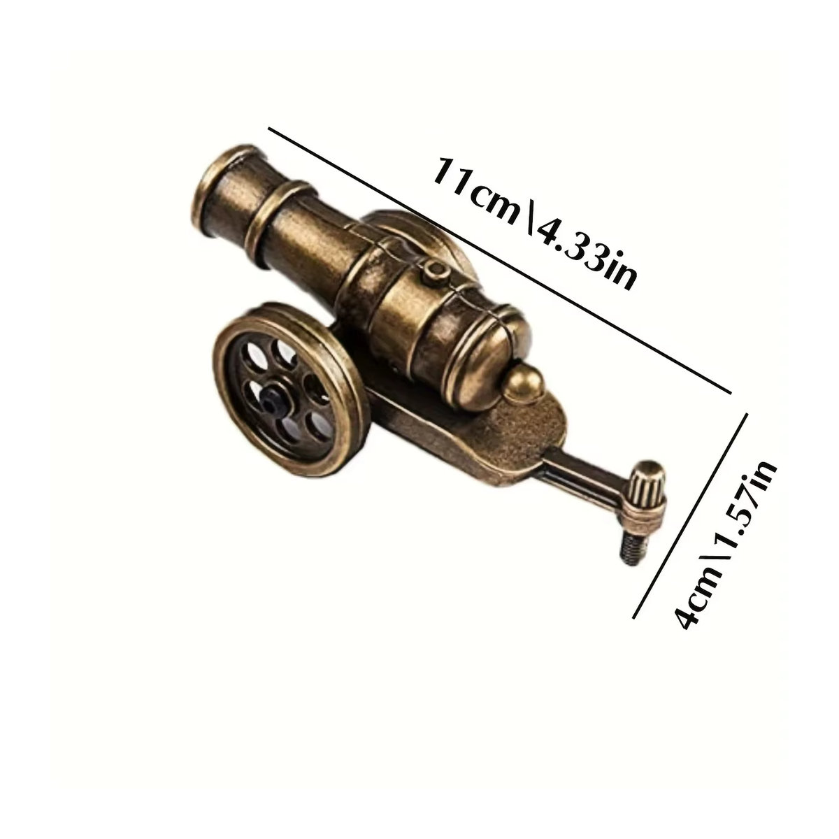 XYTLEZONE Mini-Kanonenmodell aus Messing in Gold im Vintage-Stil als dekorative Metall-Nachbildung - Bild 2