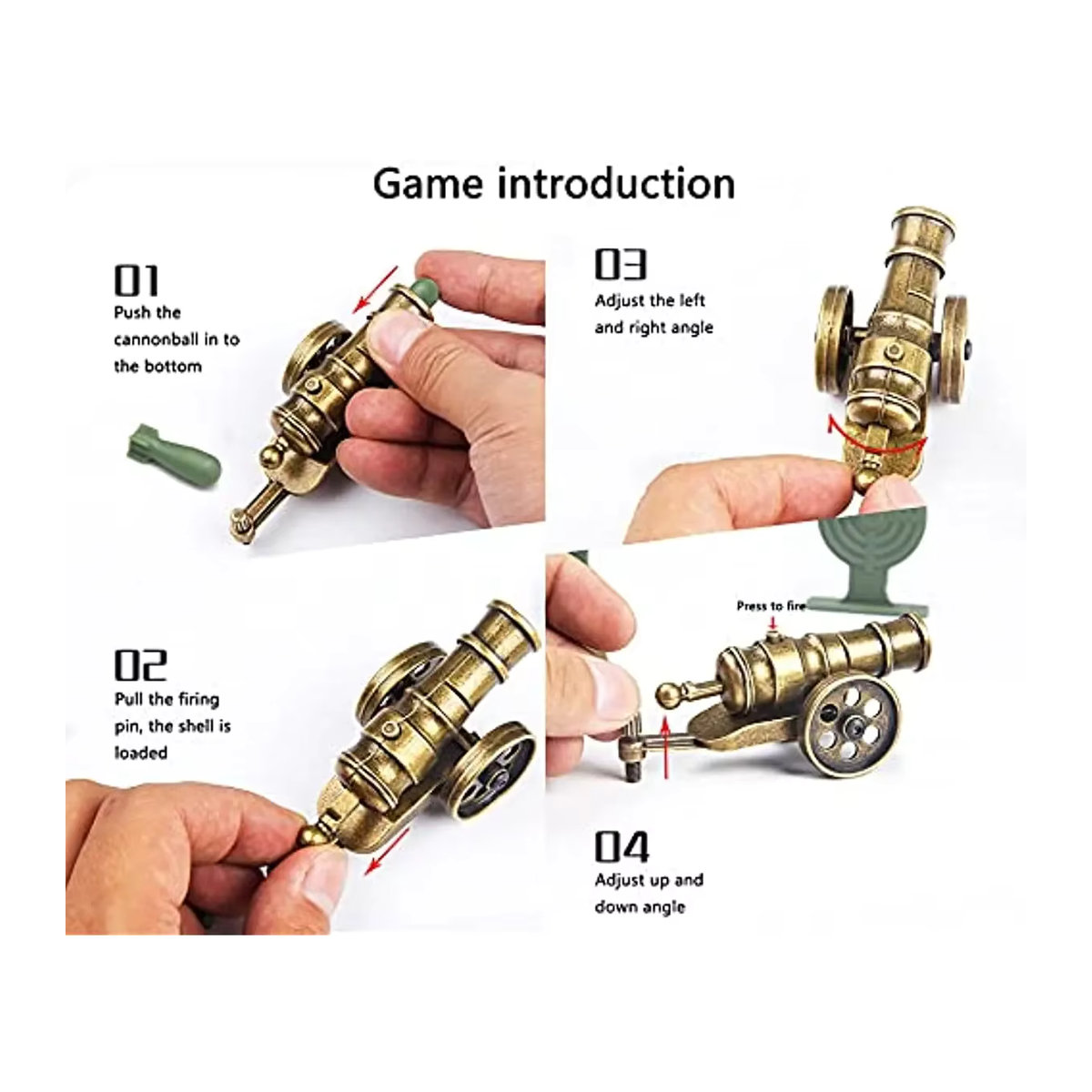 XYTLEZONE Mini-Kanonenmodell aus Messing in Gold im Vintage-Stil als dekorative Metall-Nachbildung - Bild 5