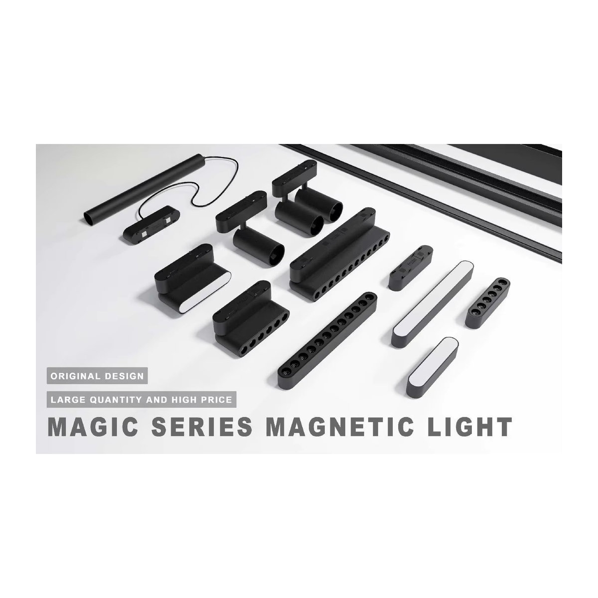 YANKE Magnetische Schienenleuchte UT-Pro-Serie, LED-Schienensystem in Schwarz, Smart Tuya Zigbee, dimmbar, ultradünne Strahlerlampe aus Aluminium für die Oberflächenmontage im Innenbereich - Bild 2