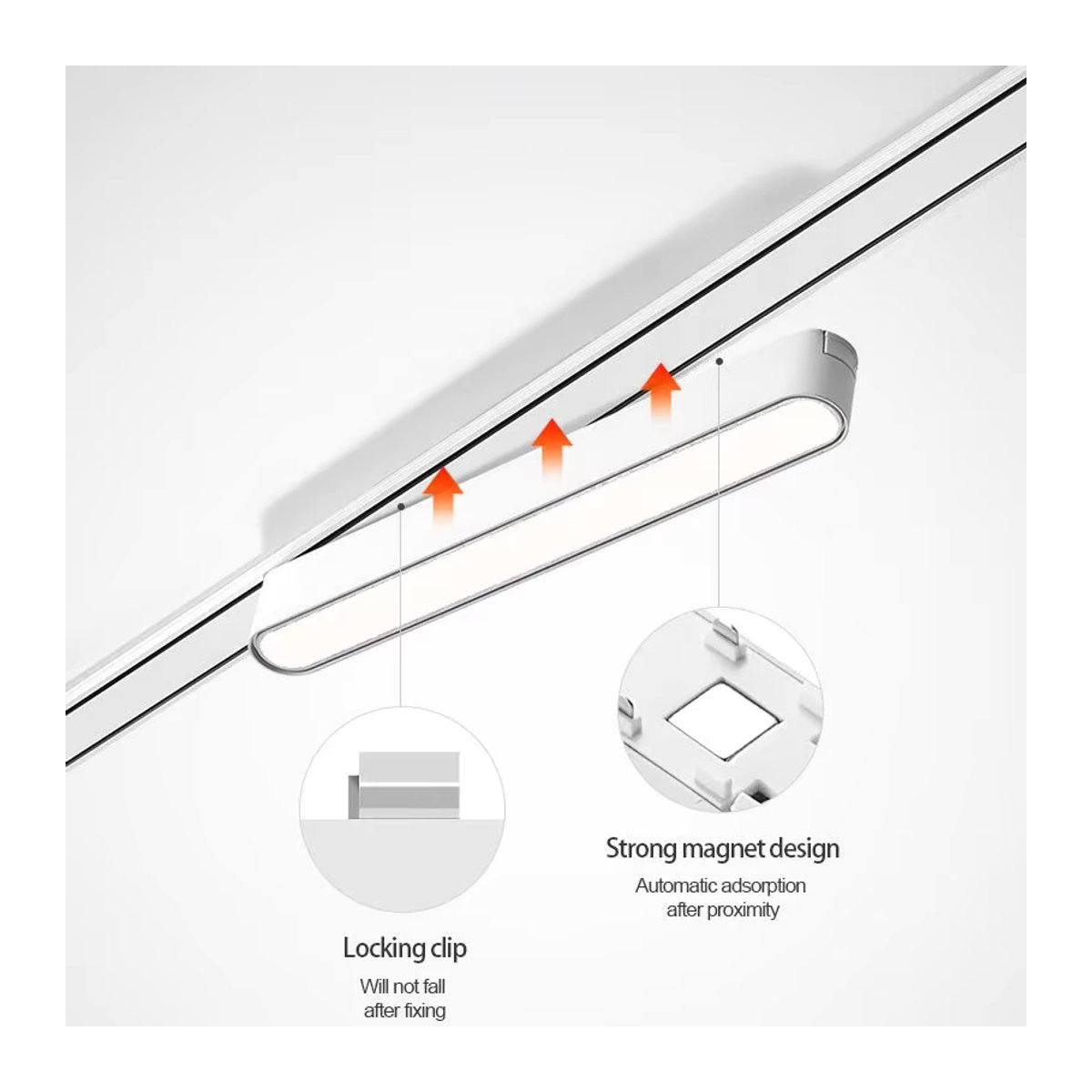 YANKE Magnetische Schienenleuchte UT-Pro-Serie, LED-Schienensystem in Schwarz, Smart Tuya Zigbee, dimmbar, ultradünne Strahlerlampe aus Aluminium für die Oberflächenmontage im Innenbereich - Bild 5