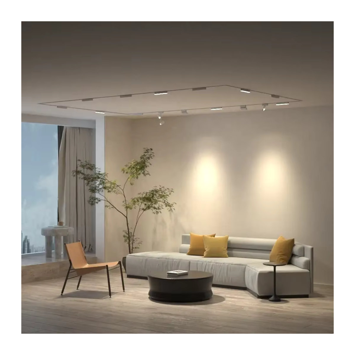YANKE Magnetische Schienenleuchte UT-Pro-Serie, LED-Schienensystem in Schwarz, Smart Tuya Zigbee, dimmbar, ultradünne Strahlerlampe aus Aluminium für die Oberflächenmontage im Innenbereich - Bild 6