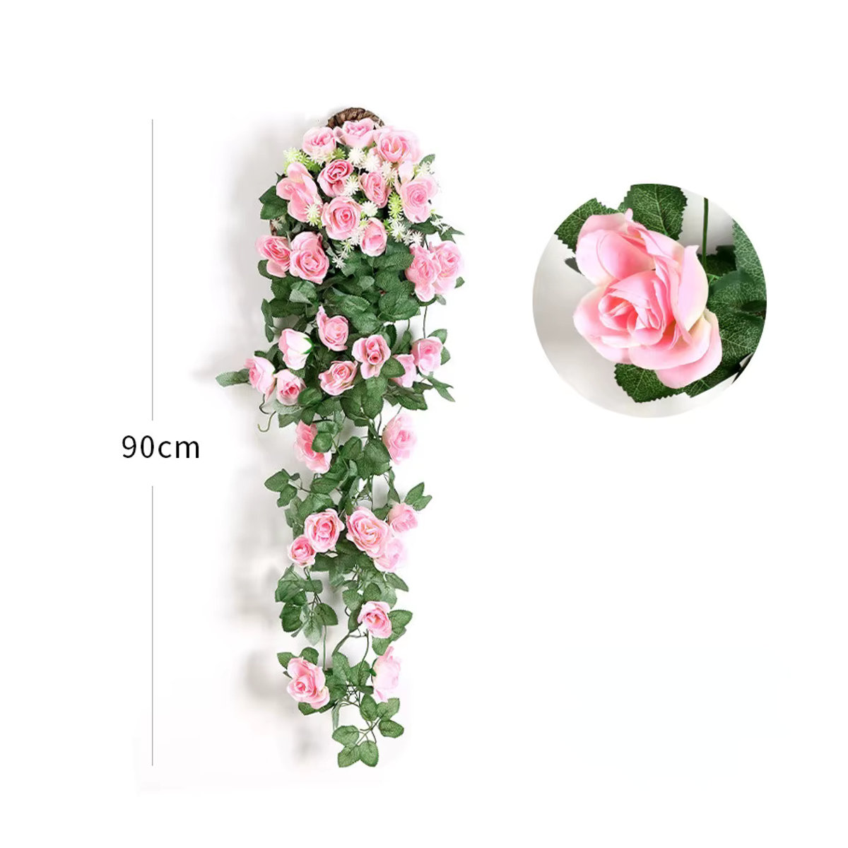 Yaoshine Künstliche Hängepflanzen mit Rosen und Ranken in Weiß und Mehrfarbig für die Dekoration von Hochzeit, Garten, Schlafzimmer oder Indoor und Outdoor - Bild 2