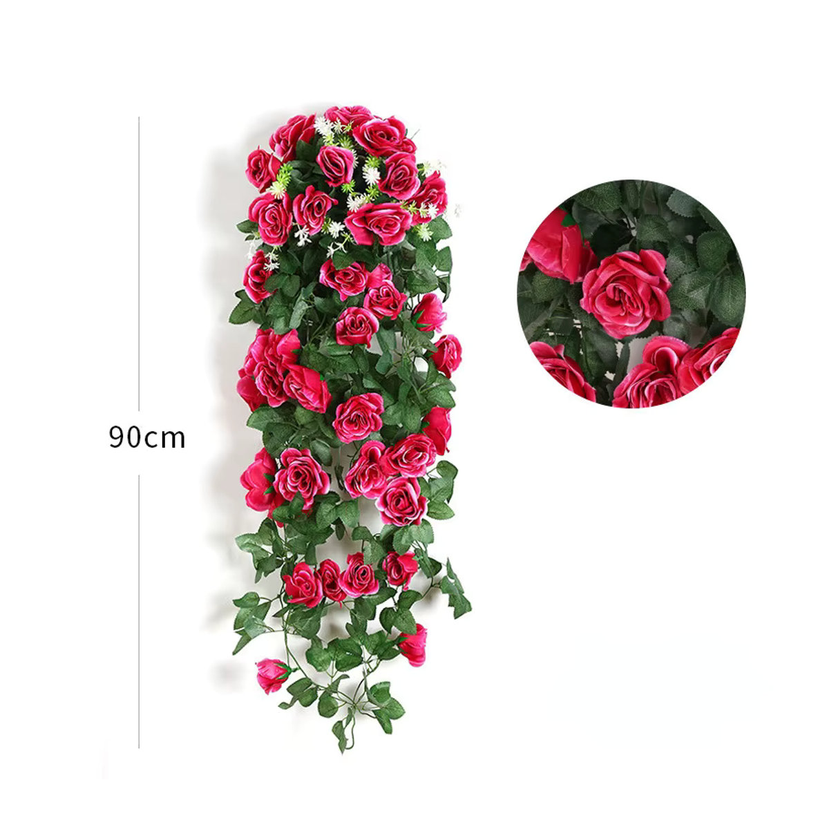 Yaoshine Künstliche Hängepflanzen mit Rosen und Ranken in Weiß und Mehrfarbig für die Dekoration von Hochzeit, Garten, Schlafzimmer oder Indoor und Outdoor - Bild 3