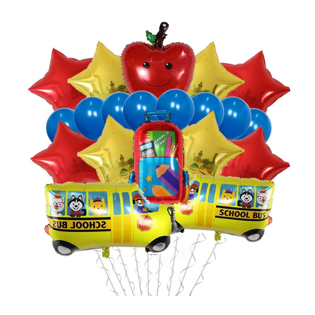 YAYB 20er Set Zurück zur Schule Folienballons mit Bleistift-Motiven, Mehrfarbig, Dekoration für Kinder und Klassenzimmer - Bild 1