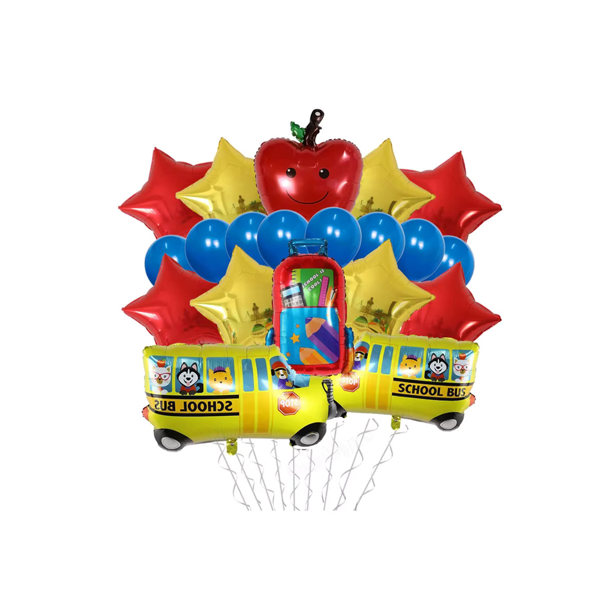 YAYB 20er Set Zurück zur Schule Folienballons mit Bleistift-Motiven, Mehrfarbig, Dekoration für Kinder und Klassenzimmer - Bild 2