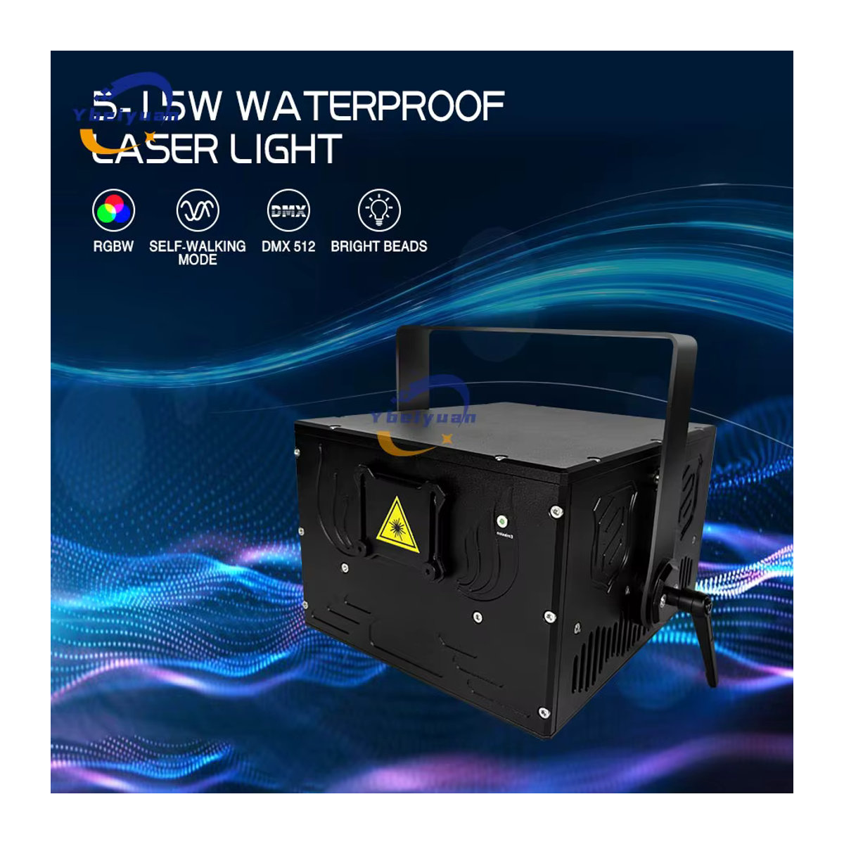 Ybeiyuan RGB Vollfarbe Laser Projektor Wasserdicht mit Animationsstrahl-Scanner für DJ, Disco, Bar und Party - Bild 2