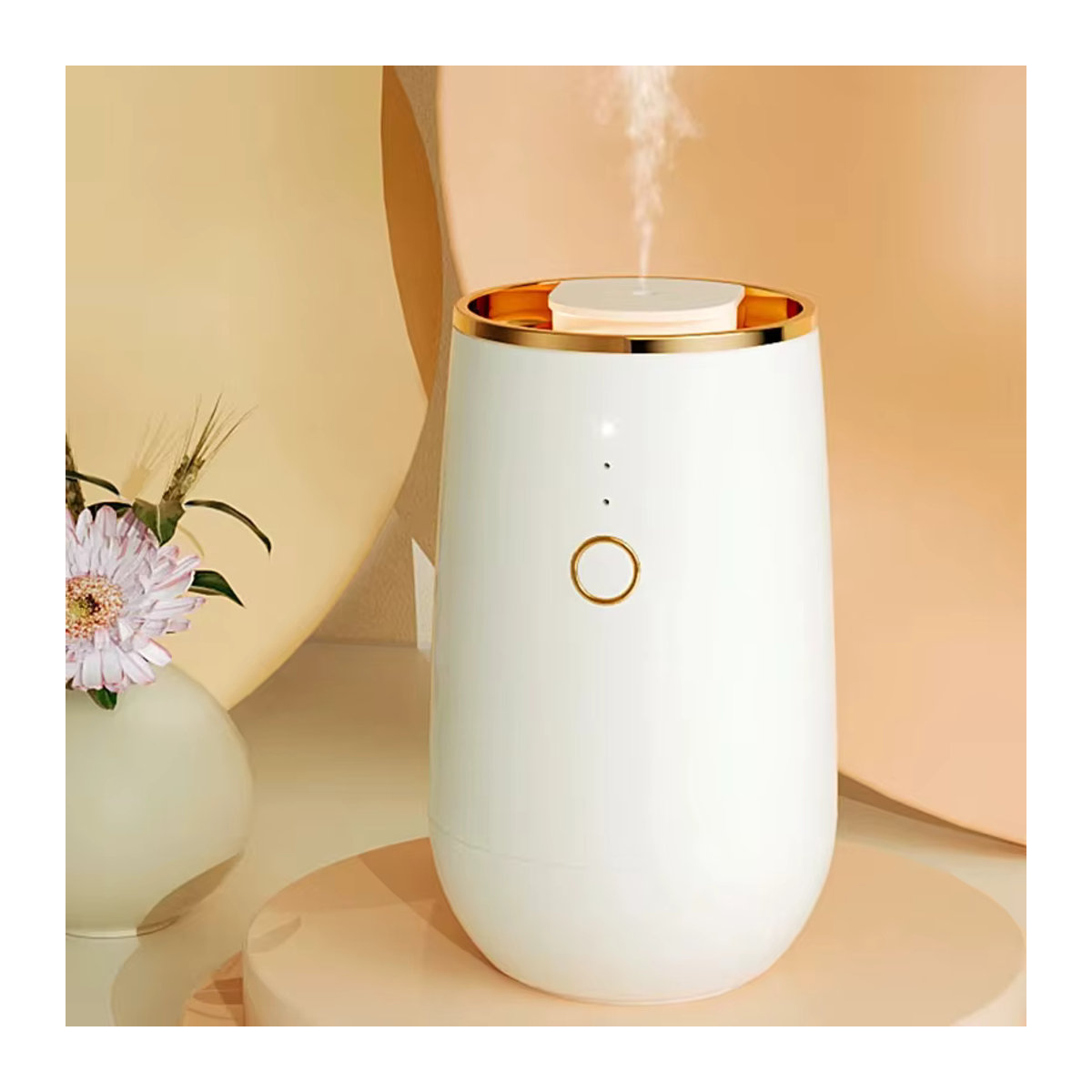 YCTMO Auto-Aroma-Diffusor in Weiß mit USB-Ladefunktion, wiederaufladbarer elektrischer Lufterfrischer für ätherische Öle mit 9-farbiger LED-Beleuchtung und Startfunktion - Bild 3