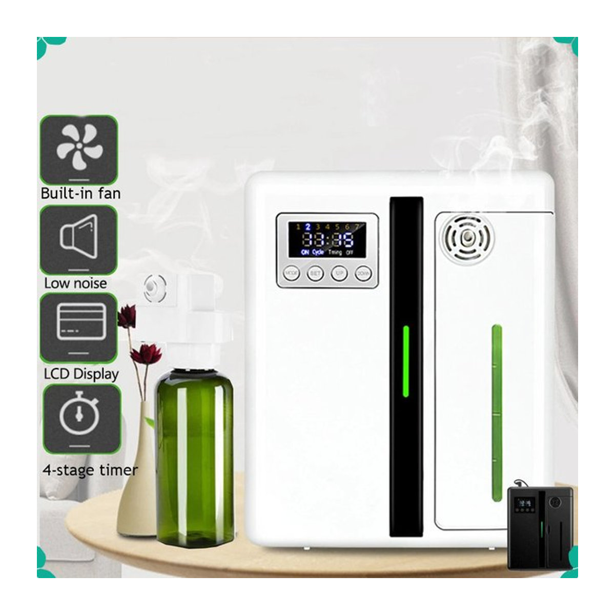 YCTMO Smart Duftmaschine Aroma Diffusor Wandmontiert Weiß 160ml mit Ventilator für Hotel Lobby und Büro - Bild 1