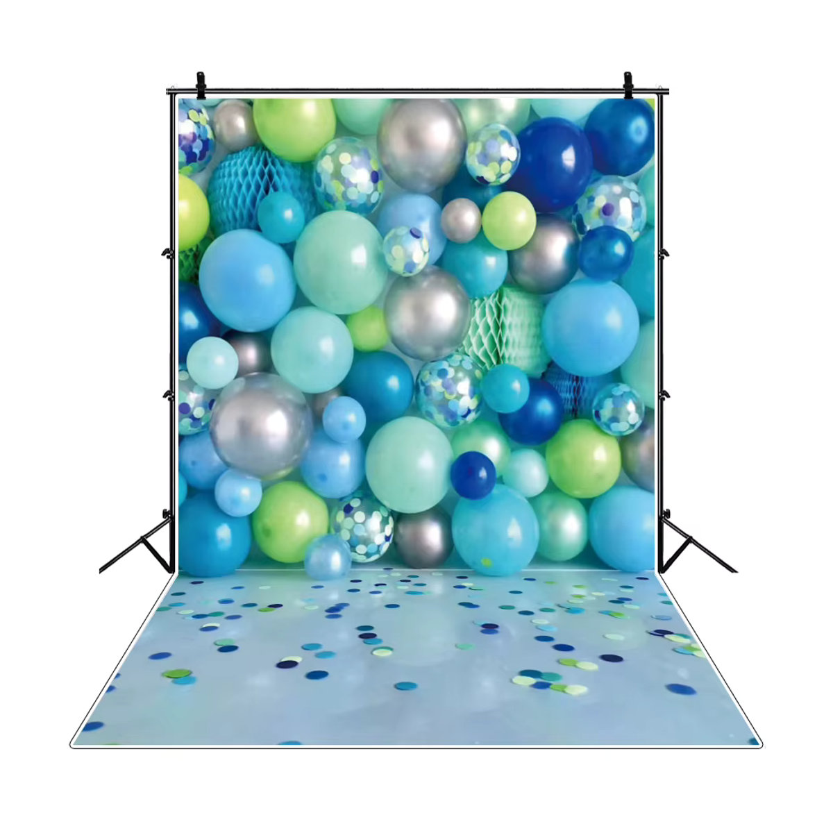 Yeele Fotohintergrund für Baby-Geburtstagsfeiern mit Luftballons und Boden, mehrfarbig, rechteckig - Bild 3