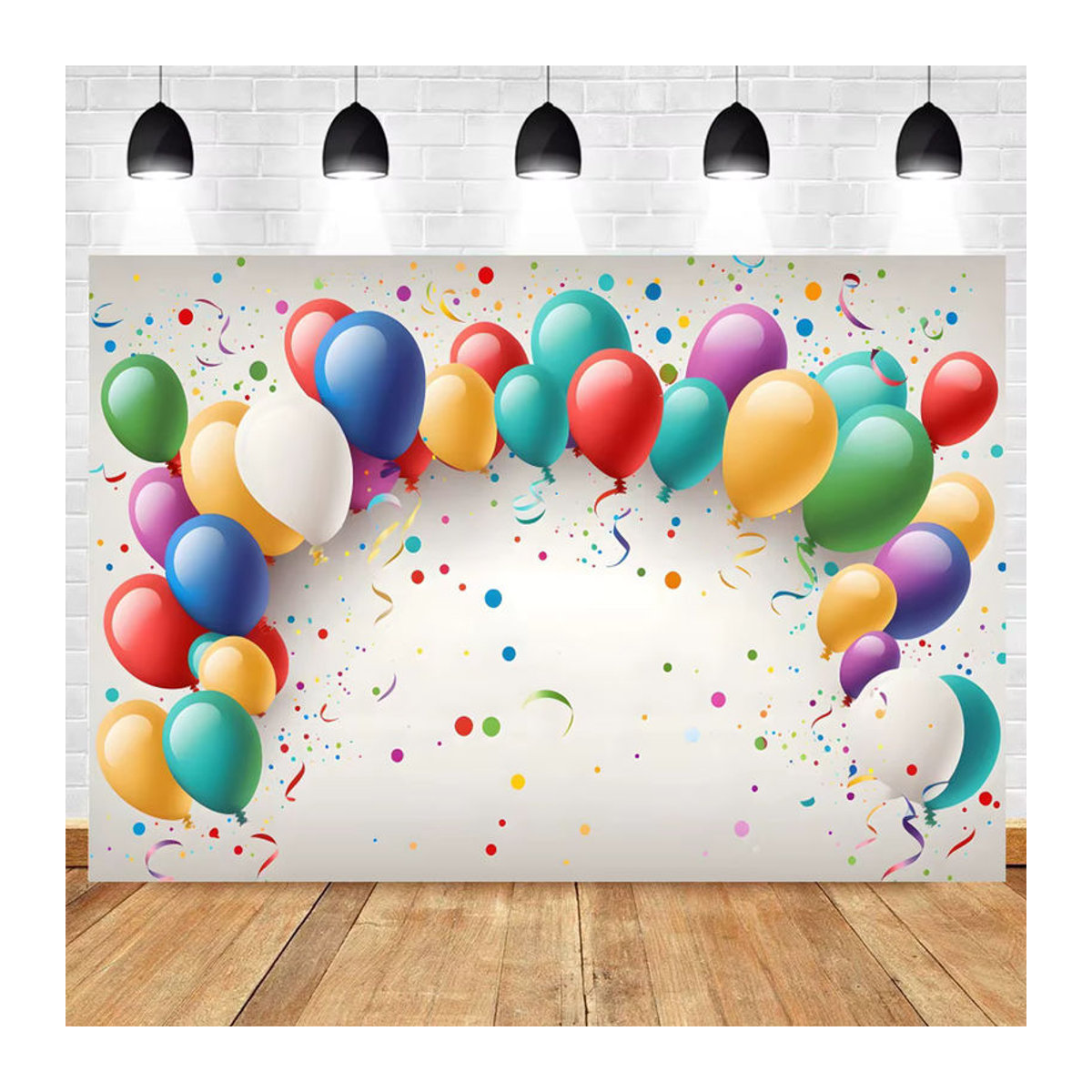 Yeele Geburtstag und Babyparty Hintergrund Dekoration mit Luftballons in Mehrfarbig, Rechteckiges Banner für Fotostudio Requisiten - Bild 2