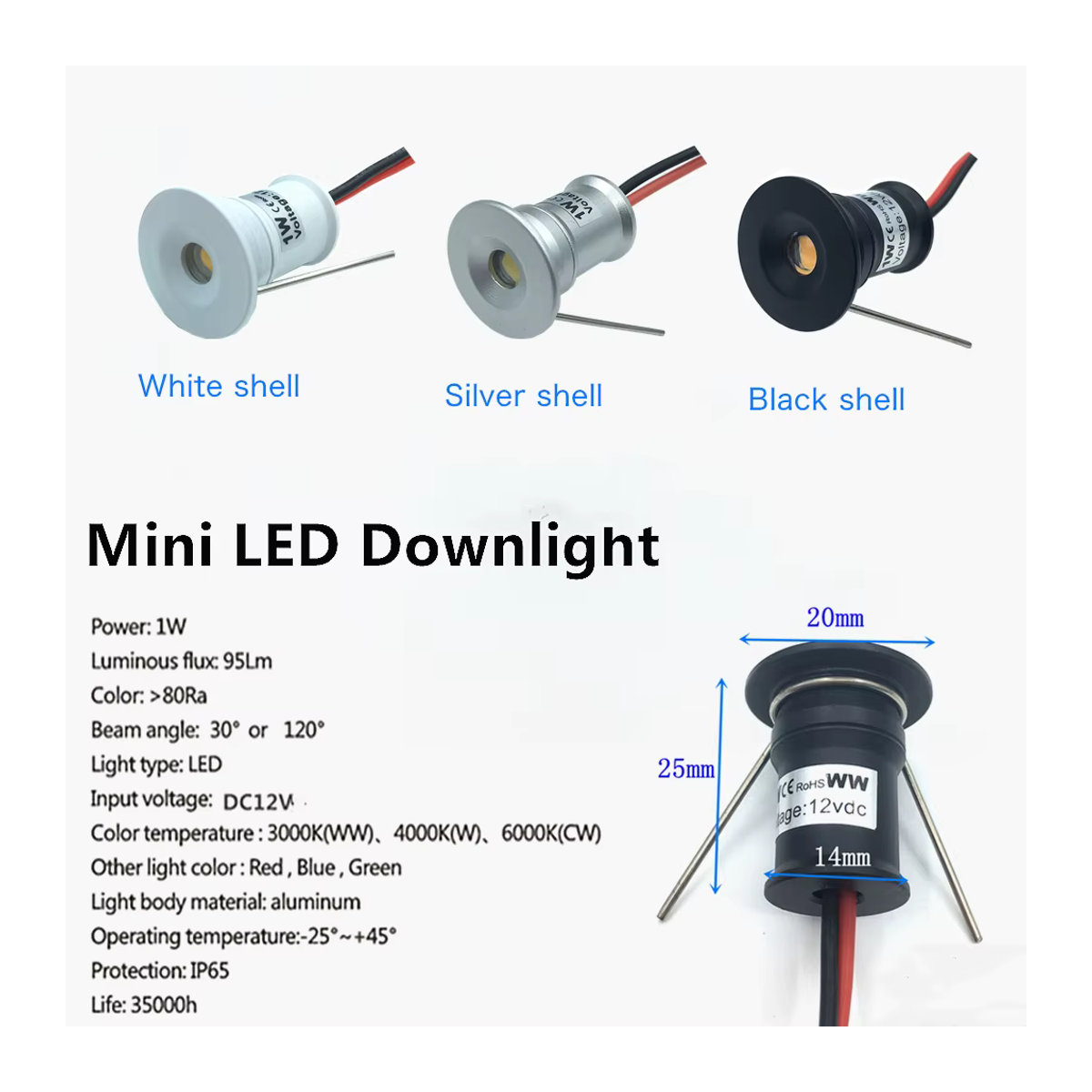 YELEDWAY LED Außenstrahler IP65 Mini Spotlight aus Aluminium in Weiß mit Transformator 12V - Bild 3