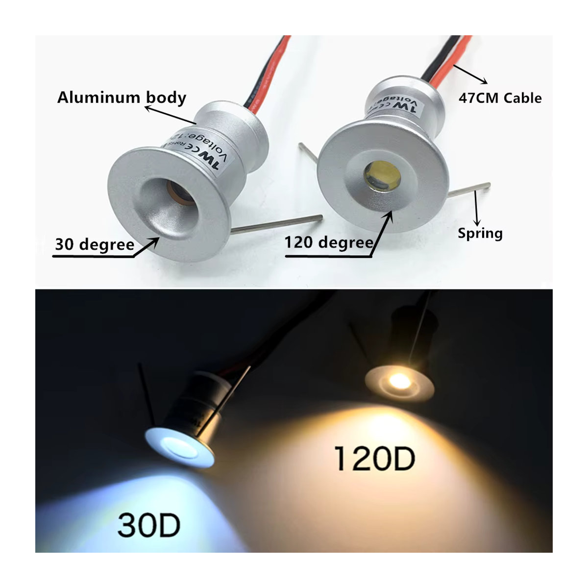 YELEDWAY LED Außenstrahler IP65 Mini Spotlight aus Aluminium in Weiß mit Transformator 12V - Bild 4