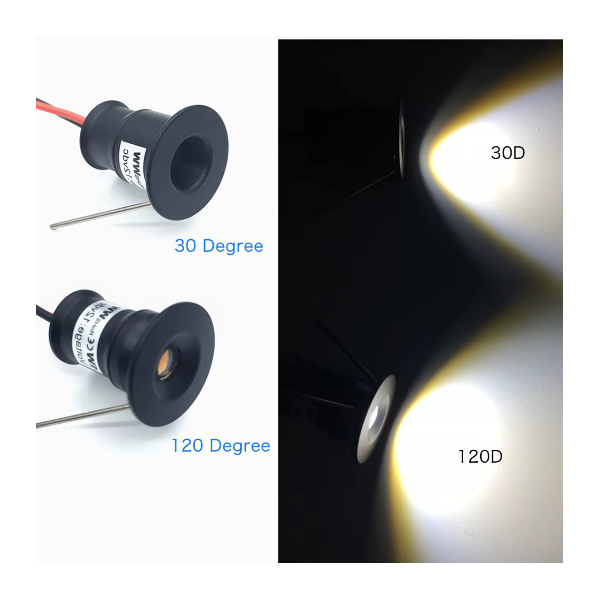 YELEDWAY LED Einbaustrahler Weiß, Dimmbarer 1W LED Einbauscheinwerfer IP65 DC12V für Küche, Decke und Schrankbeleuchtung - Bild 2