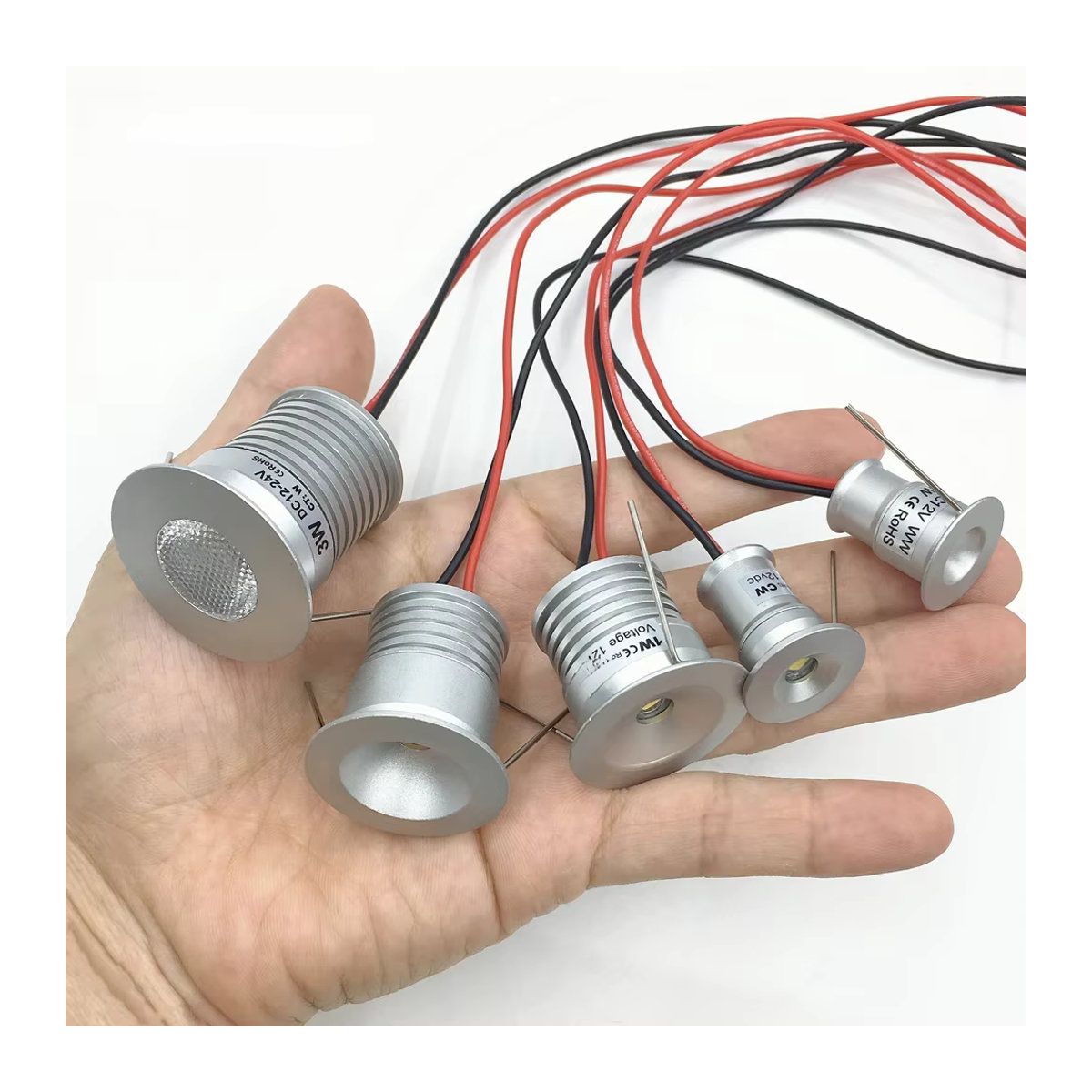 YELEDWAY LED-Mini-Downlight Einbaustrahler aus Aluminium in Silber, dimmbar, 3 W, DC12 V - Bild 5