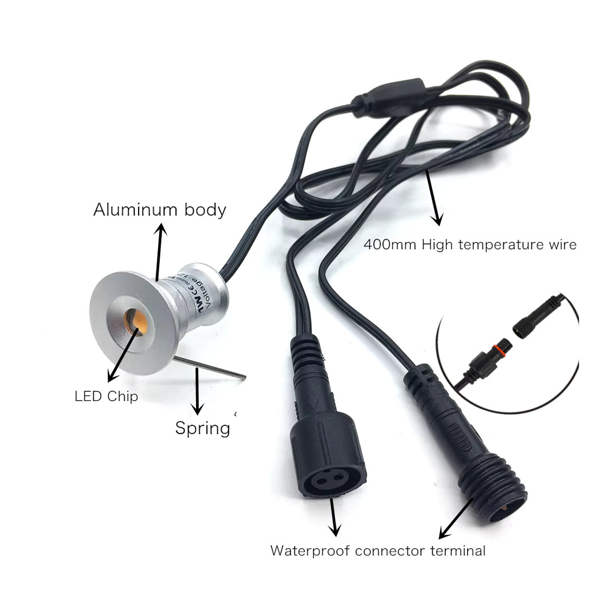YELEDWAY LED Wegeleuchte IP67 Wasserdicht Bunt Aluminium Unterirdischer Garten-Einbauscheinwerfer mit Treiber - Bild 4