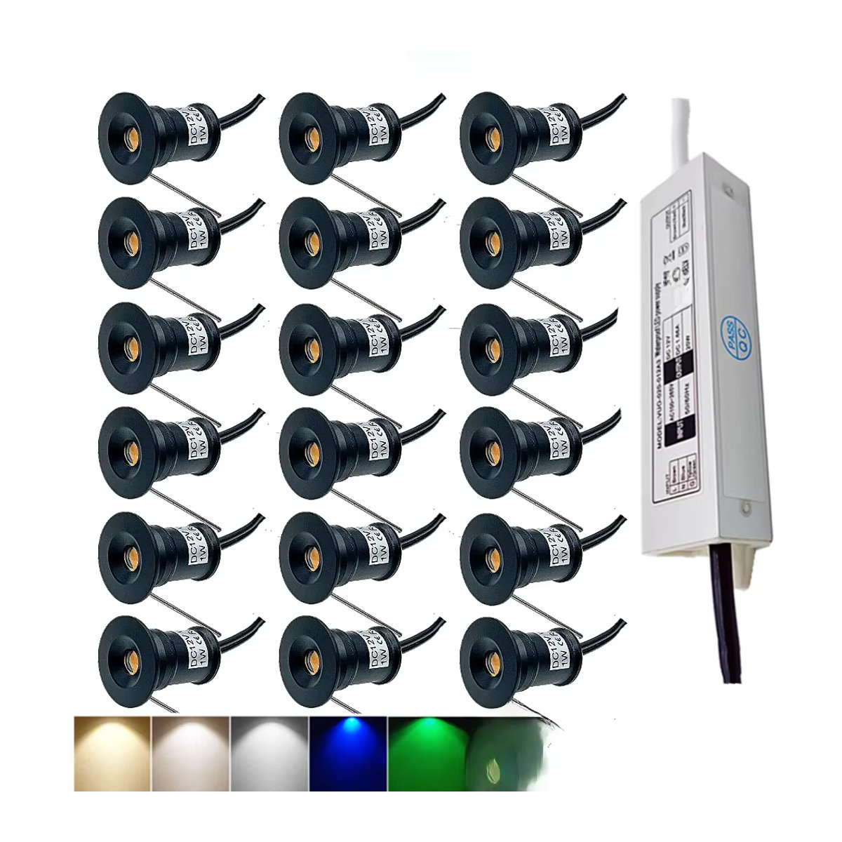 YELEDWAY LED Wegeleuchte IP67 Wasserdicht Bunt Aluminium Unterirdischer Garten-Einbauscheinwerfer mit Treiber - Bild 7