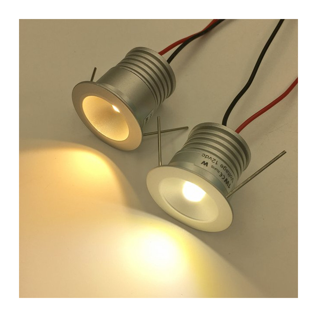 YELEDWAY Mini LED Einbaustrahler 1W 12V IP65 Spotlicht aus Aluminium in Alufarben für Innenbereich und Außenbereich - Bild 1