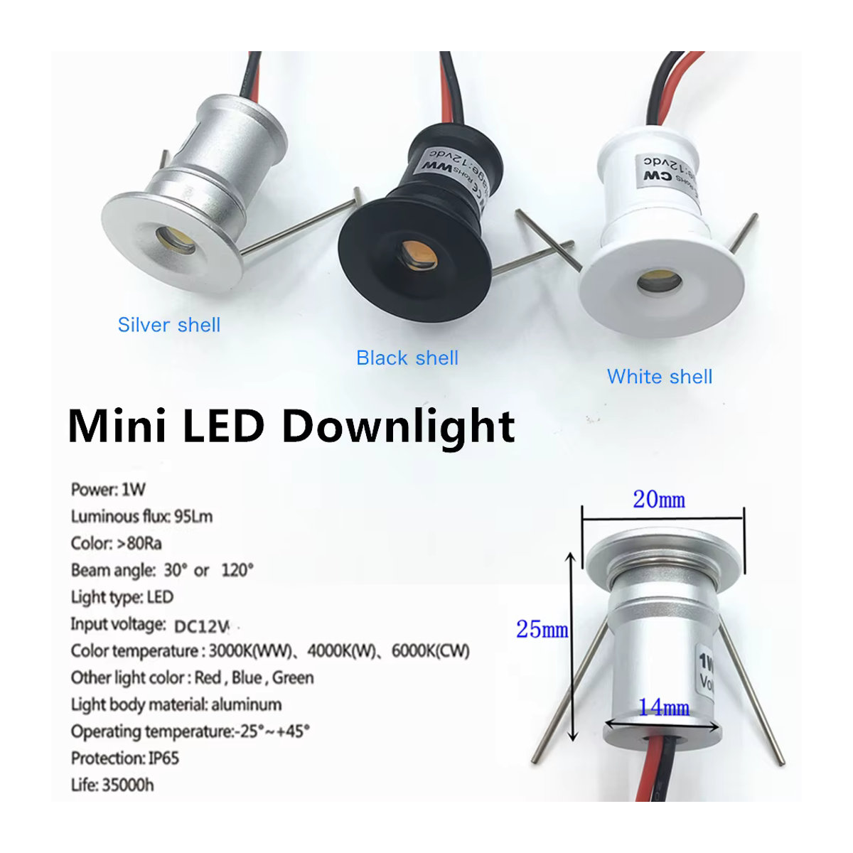 YELEDWAY Mini-LED-Strahler IP65 dimmbar, 12 V Wegeleuchte aus Aluminium in Alufarben - Bild 2