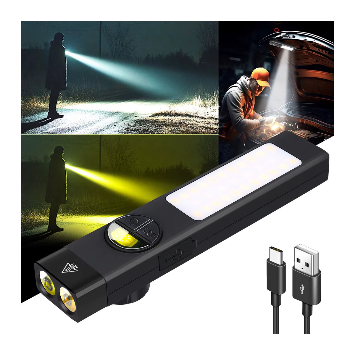YEMAO Commander S1 Tragbare EDC-Taschenlampe mit Stiftclip, 8 Modi, wiederaufladbar, 395 nm UV-Licht, wasserdichte Outdoor-Notfalllampe - Bild 2