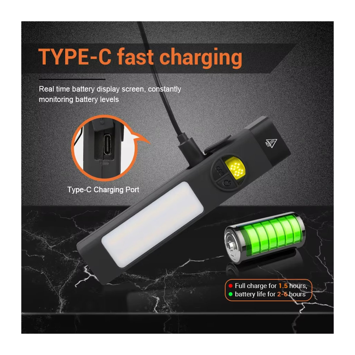 YEMAO Commander S1 Tragbare EDC-Taschenlampe mit Stiftclip, 8 Modi, wiederaufladbar, 395 nm UV-Licht, wasserdichte Outdoor-Notfalllampe - Bild 5