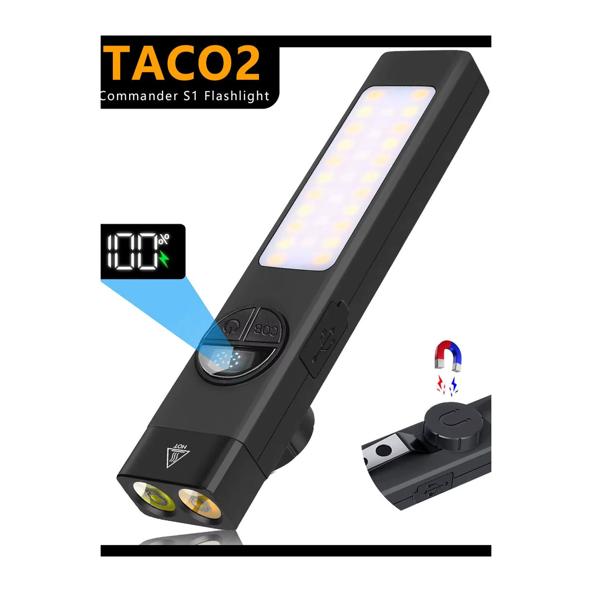 YEMAO Commander S1 Tragbare EDC-Taschenlampe mit Stiftclip, 8 Modi, wiederaufladbar, 395 nm UV-Licht, wasserdichte Outdoor-Notfalllampe - Bild 7