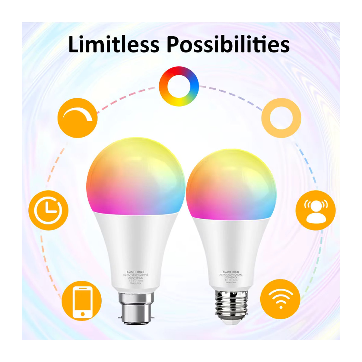 YEMEKE Zigbee Smart LED-Glühbirne 15W E27 RGB+WW+CW Dimmbar mit Tuya App und Sprachsteuerung kompatibel mit Alexa, Bunt - Bild 3