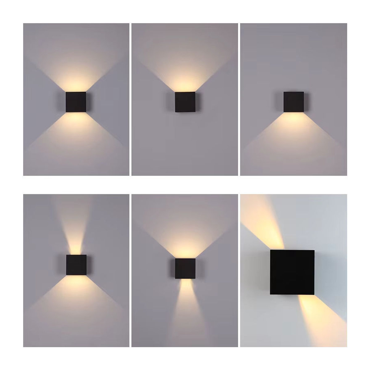 ygfeel LED Wandleuchte aus Aluminium in Schwarz, minimalistisches Design, IP65 wasserdicht für Innen und Außen - Bild 3