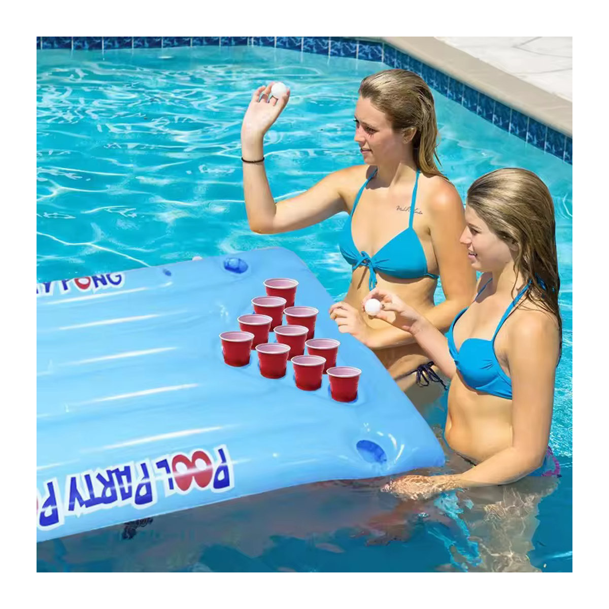 YHSBUY Aufblasbare Wasser-Hängematte mit Getränkehalter als tragbare Lounge für das Schwimmbad - Bild 2