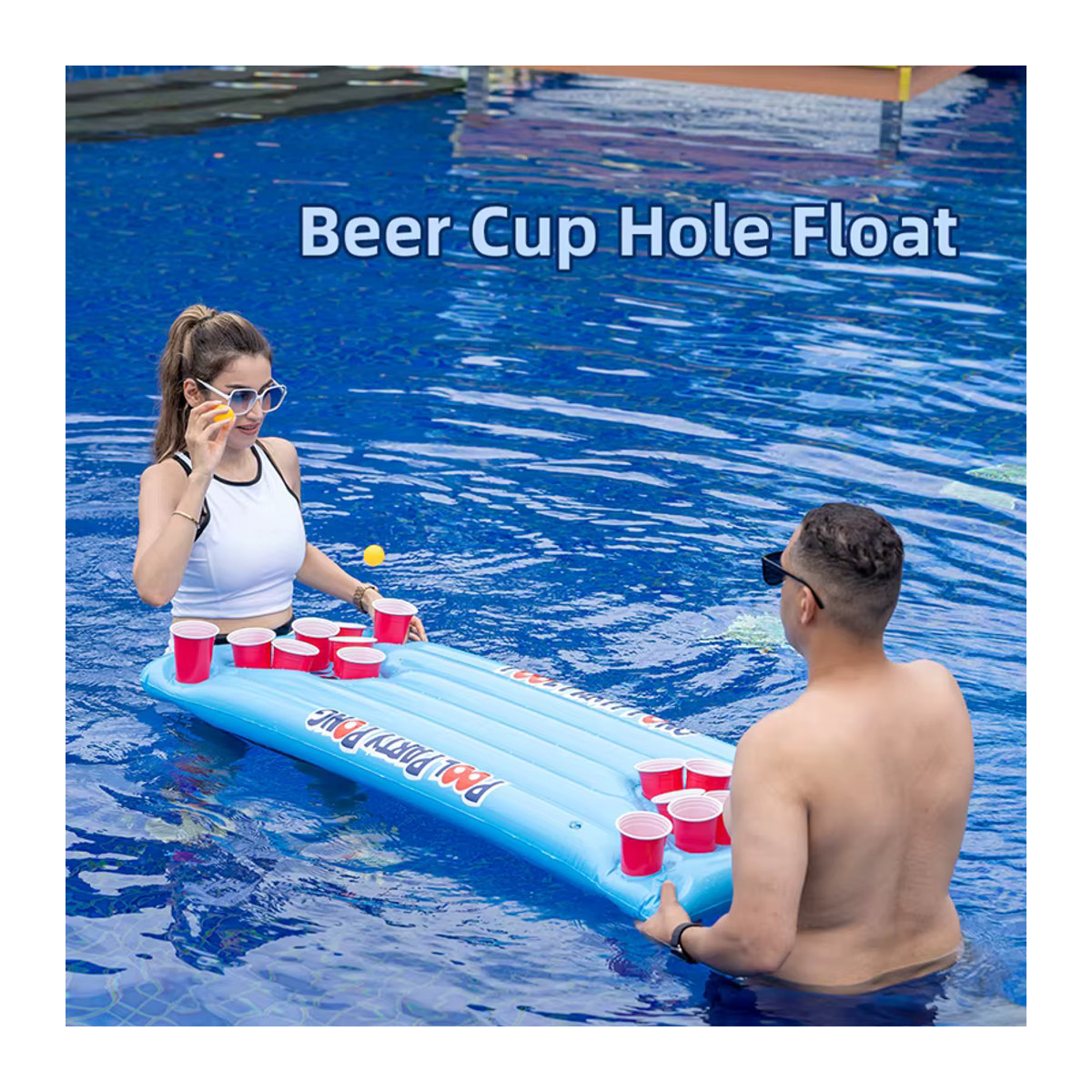 YHSBUY Aufblasbare Wasser-Hängematte mit Getränkehalter als tragbare Lounge für das Schwimmbad - Bild 4