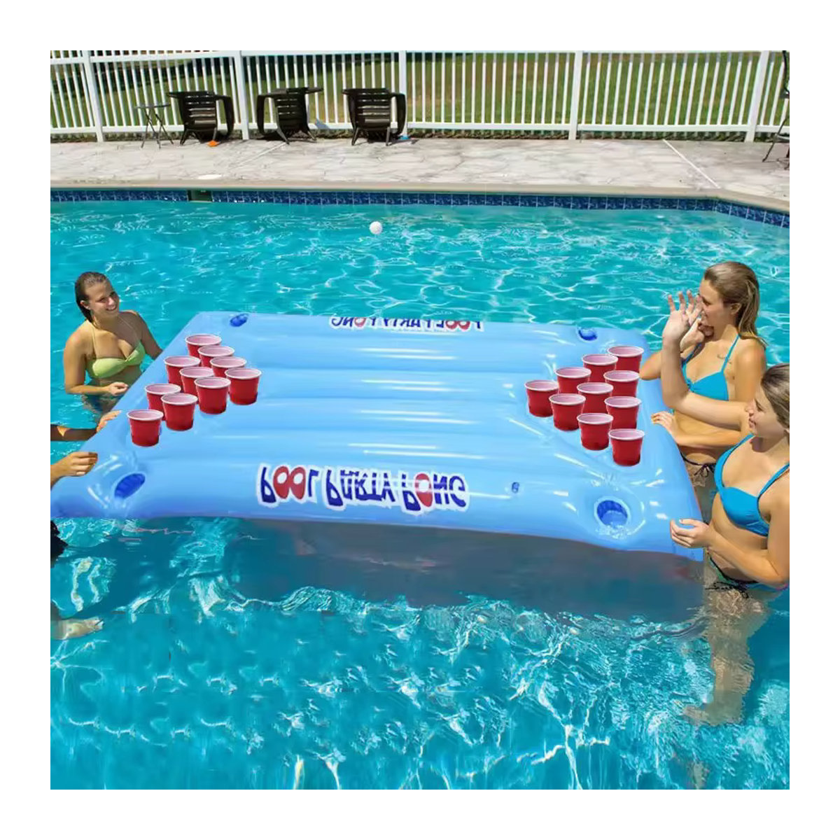YHSBUY Aufblasbare Wasser-Hängematte mit Getränkehalter als tragbare Lounge für das Schwimmbad - Bild 5