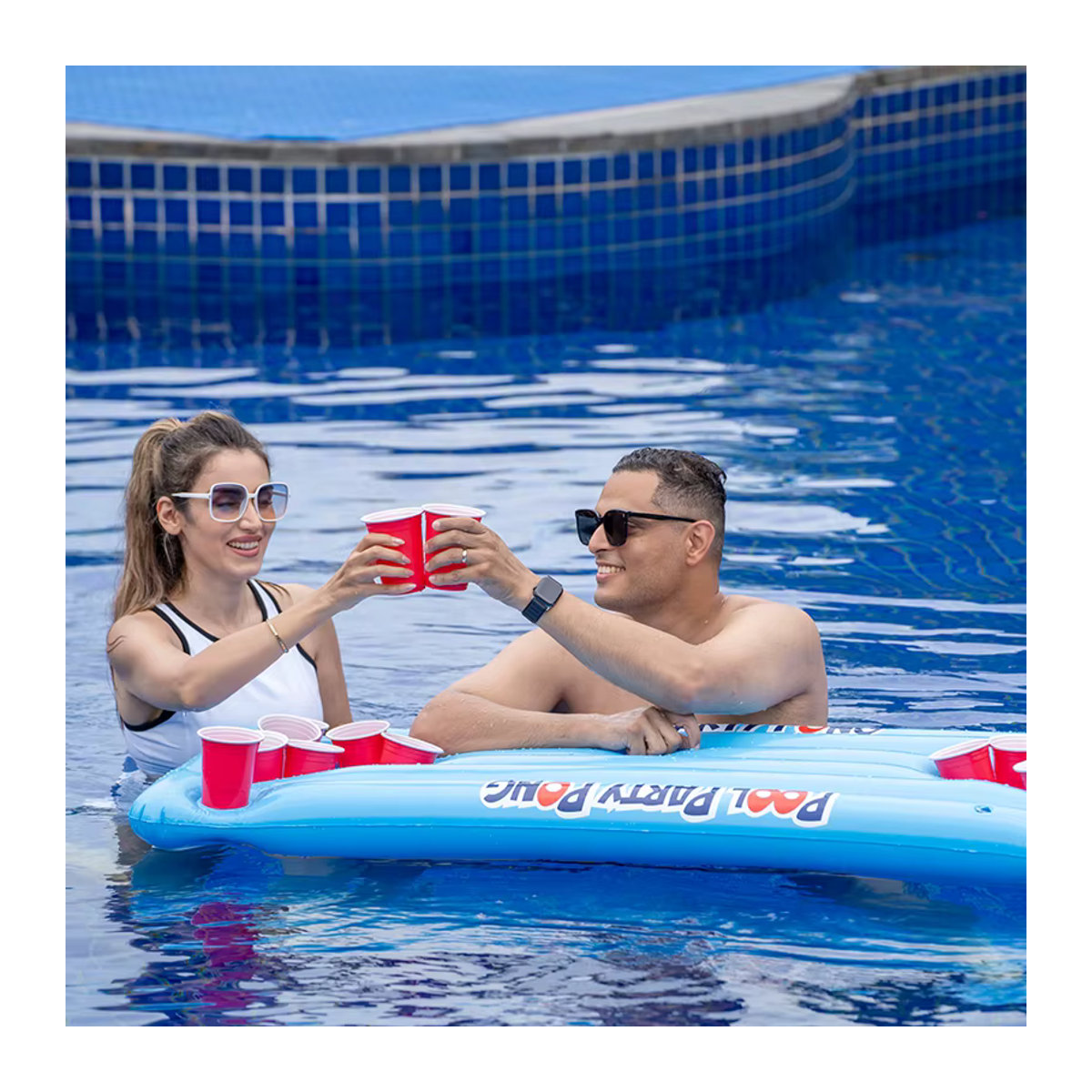 YHSBUY Aufblasbare Wasser-Hängematte mit Getränkehalter als tragbare Lounge für das Schwimmbad - Bild 6