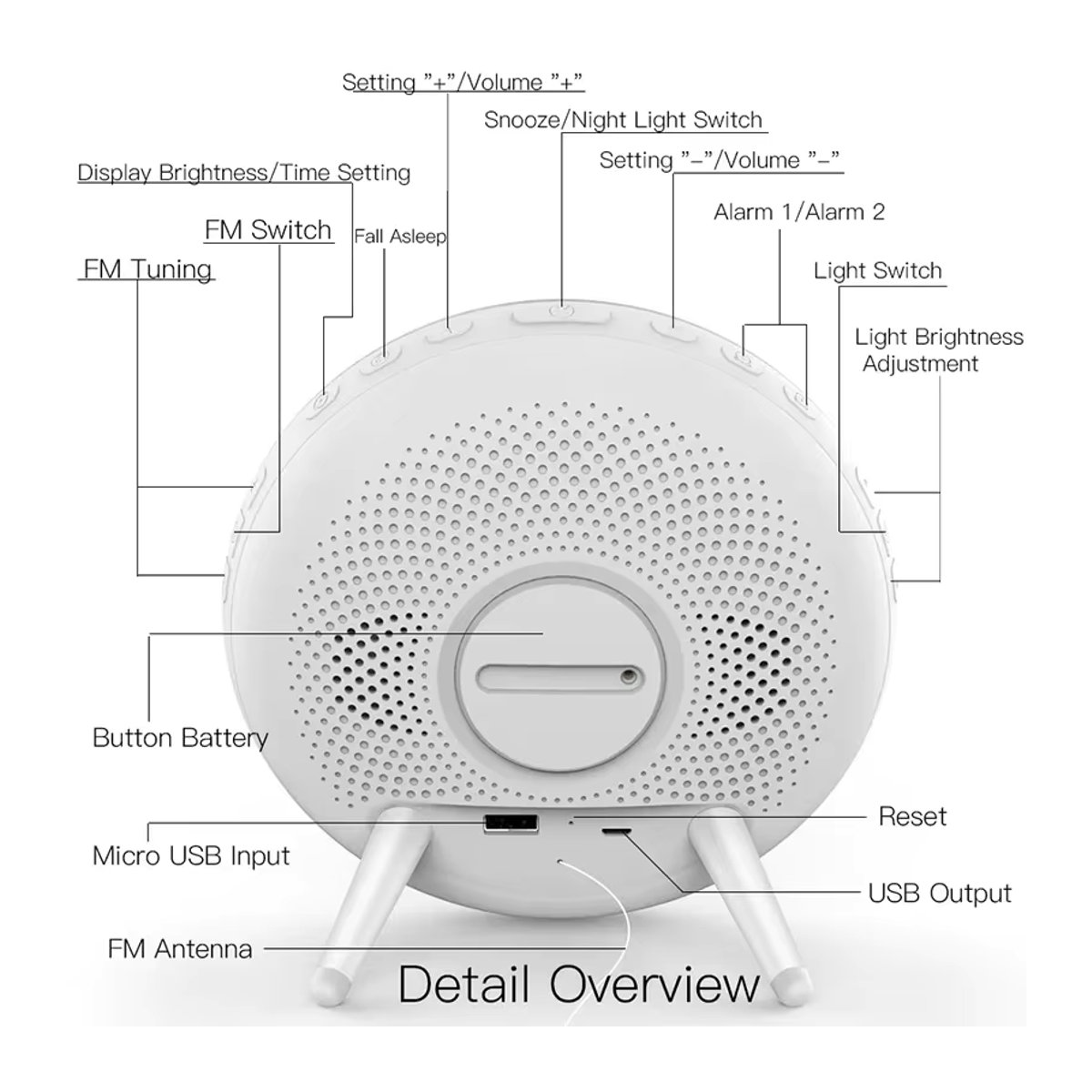 YIDIELE Smart Wake Up Light mit Sonnenaufgangs- und Sonnenuntergangs-Simulation, Wifi Wecker mit Fernbedienung, kompatibel mit Alexa und Google Home, Weiß, minimalistisches Design - Bild 6