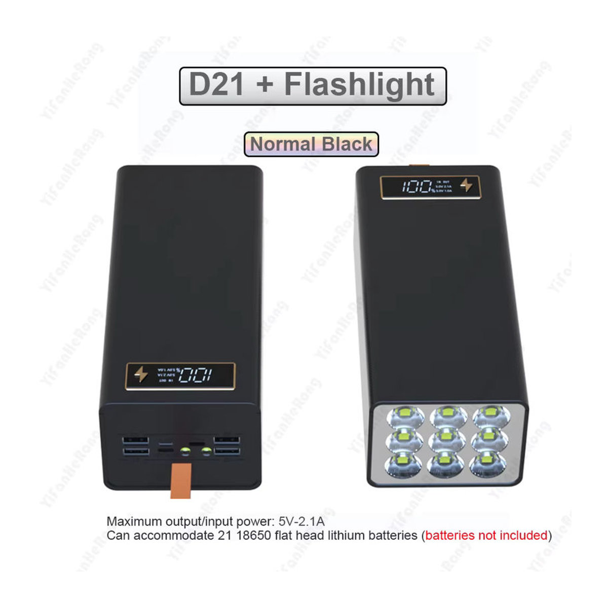 YiFanHeRong C21 18650 Batterie Power Bank Ladegerät mit LCD-Display und Dual USB Schnellladefunktion in Schwarz oder Weiß - Bild 4