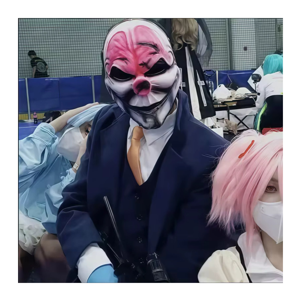 YIHUN Speed Player Harzmaske Männerkopf rote Sammleredition für Halloween - Bild 4