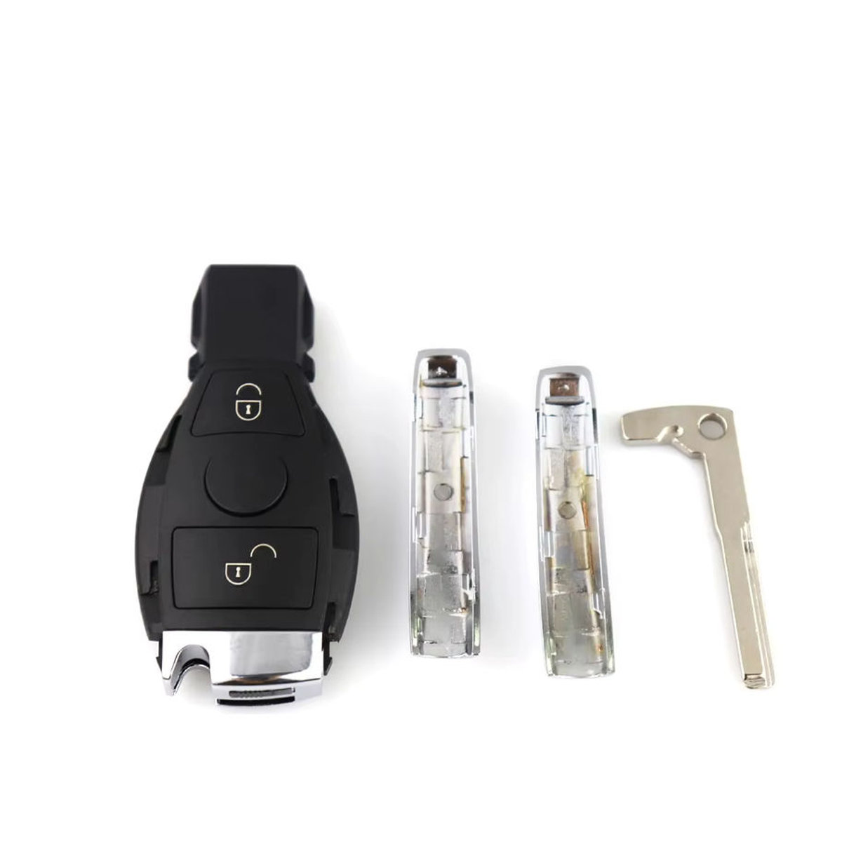 YIQIXIN Remote-Autoschlüssel Schale für Mercedes Benz A B C E S G R GL CLS GLC CLA W203 W204 W205 W210 W211 W212 W221 W222 2/3/4 Tasten ungeschnitten, Schwarz - Bild 5