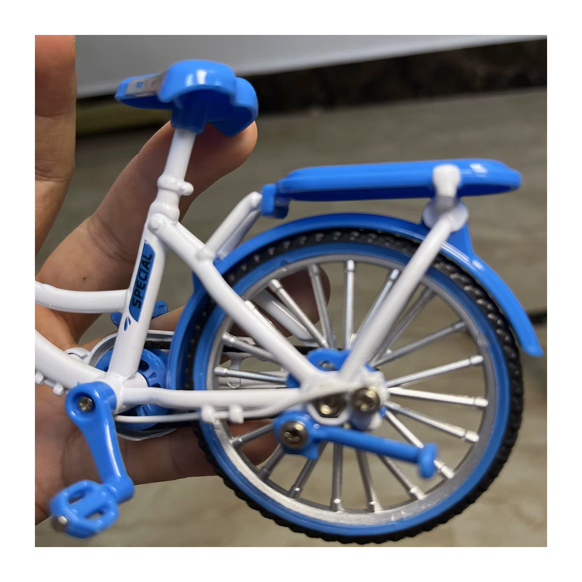 YJLETOY Mini Modell Fahrrad 1:10 Diecast Legierung Blau - Bild 3
