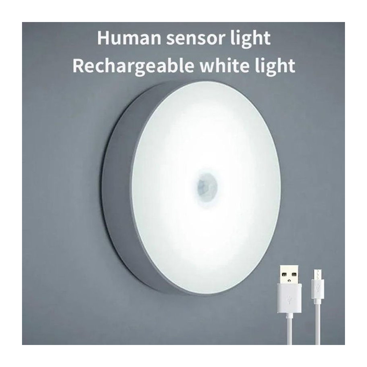 YJMP Super Lighting 4er-Set wiederaufladbare LED-Nachtlichter mit Bewegungssensor in Weiß - Bild 1