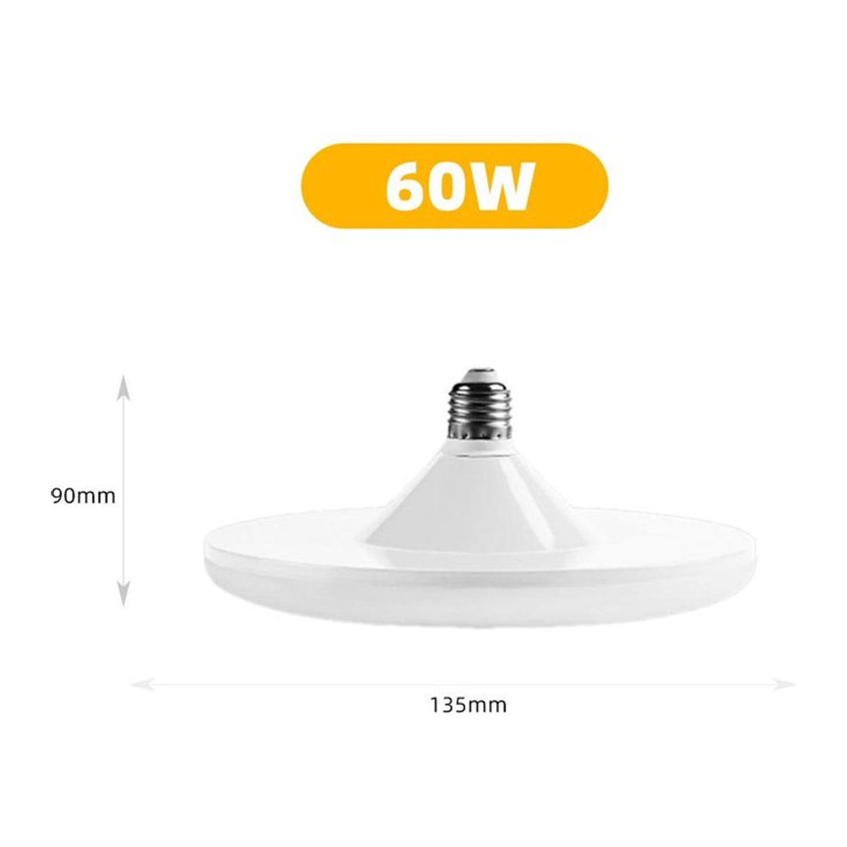 YJMP Super Lighting LED-Glühbirne E27 UFO-Leuchte 60W Kaltweiß aus Aluminium und Polycarbonat - Bild 1