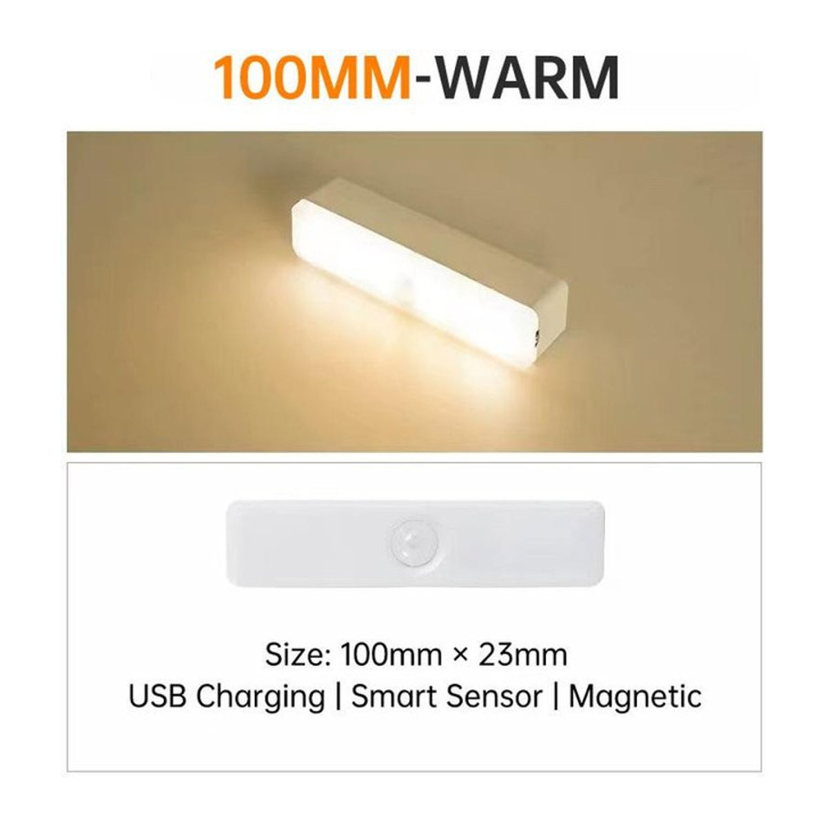 YJMP Super Lighting LED Nachtlicht mit Bewegungssensor, USB aufladbar, ultradünne kabellose Möbelbeleuchtung in Warmweiß - Bild 1
