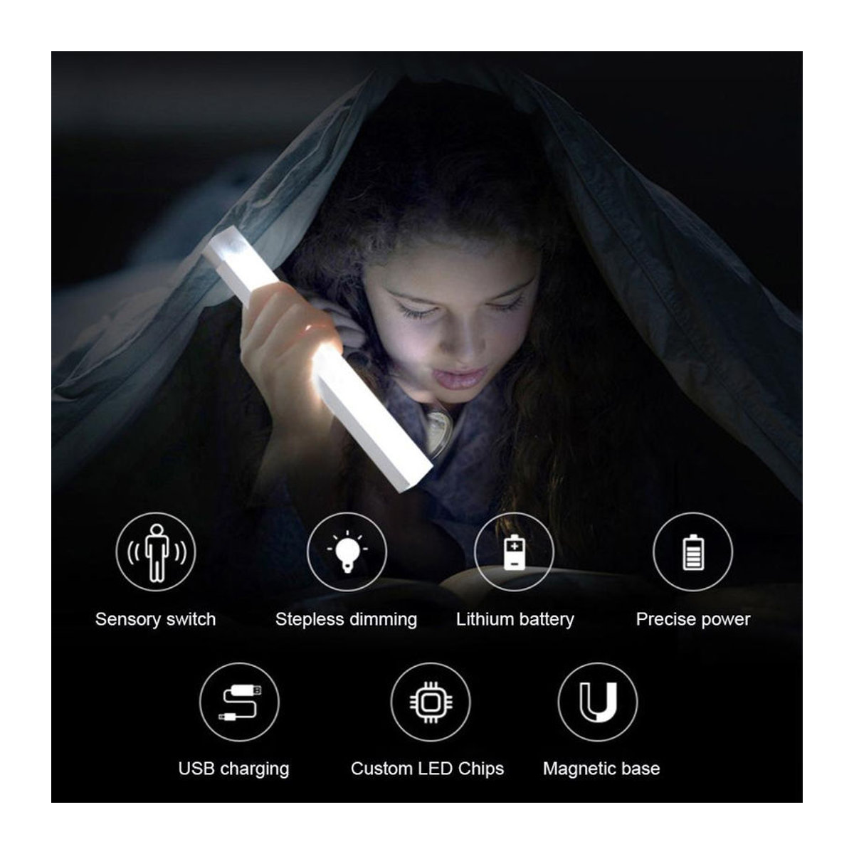 YJMP Super Lighting LED Nachtlicht mit Bewegungssensor, USB aufladbar, ultradünne kabellose Möbelbeleuchtung, Weiß - Bild 11