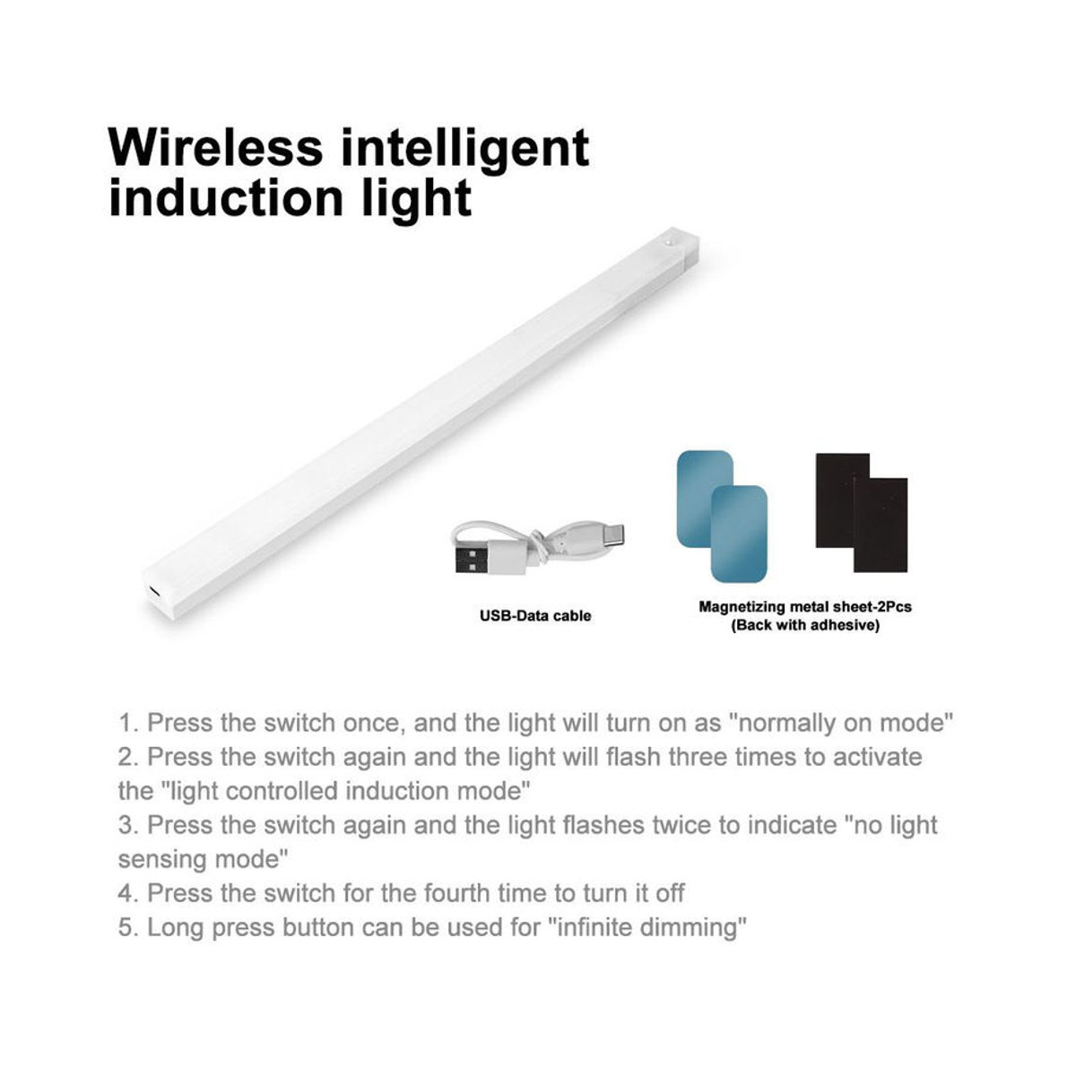 YJMP Super Lighting LED Nachtlicht mit Bewegungssensor, USB aufladbar, ultradünne kabellose Möbelbeleuchtung, Weiß - Bild 2