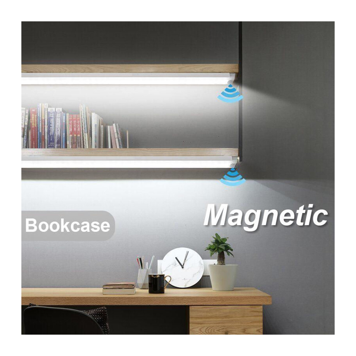 YJMP Super Lighting LED Nachtlicht mit Bewegungssensor, USB aufladbar, ultradünne kabellose Möbelbeleuchtung, Weiß - Bild 5