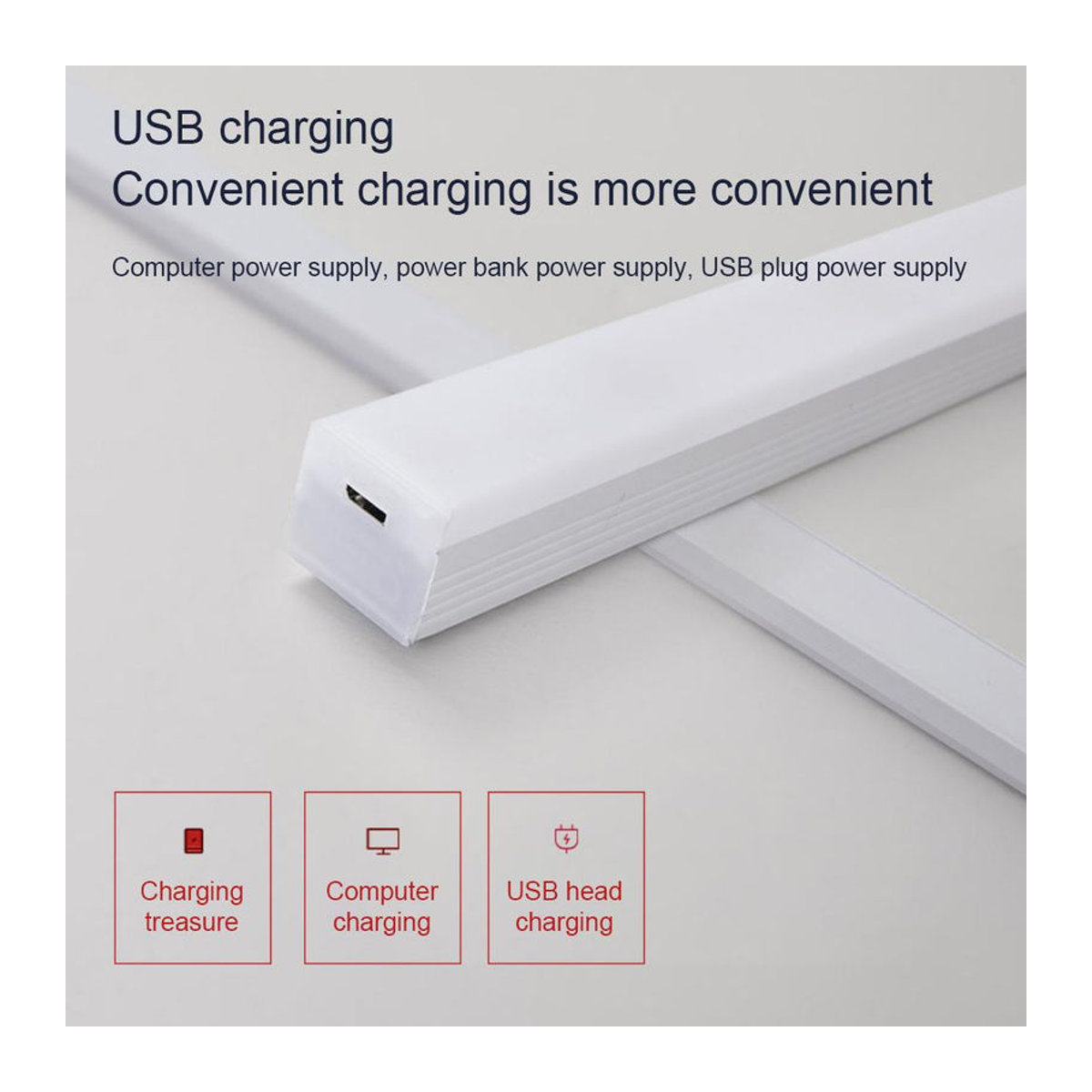 YJMP Super Lighting LED Nachtlicht mit Bewegungssensor, USB aufladbar, ultradünne kabellose Möbelbeleuchtung, Weiß - Bild 7