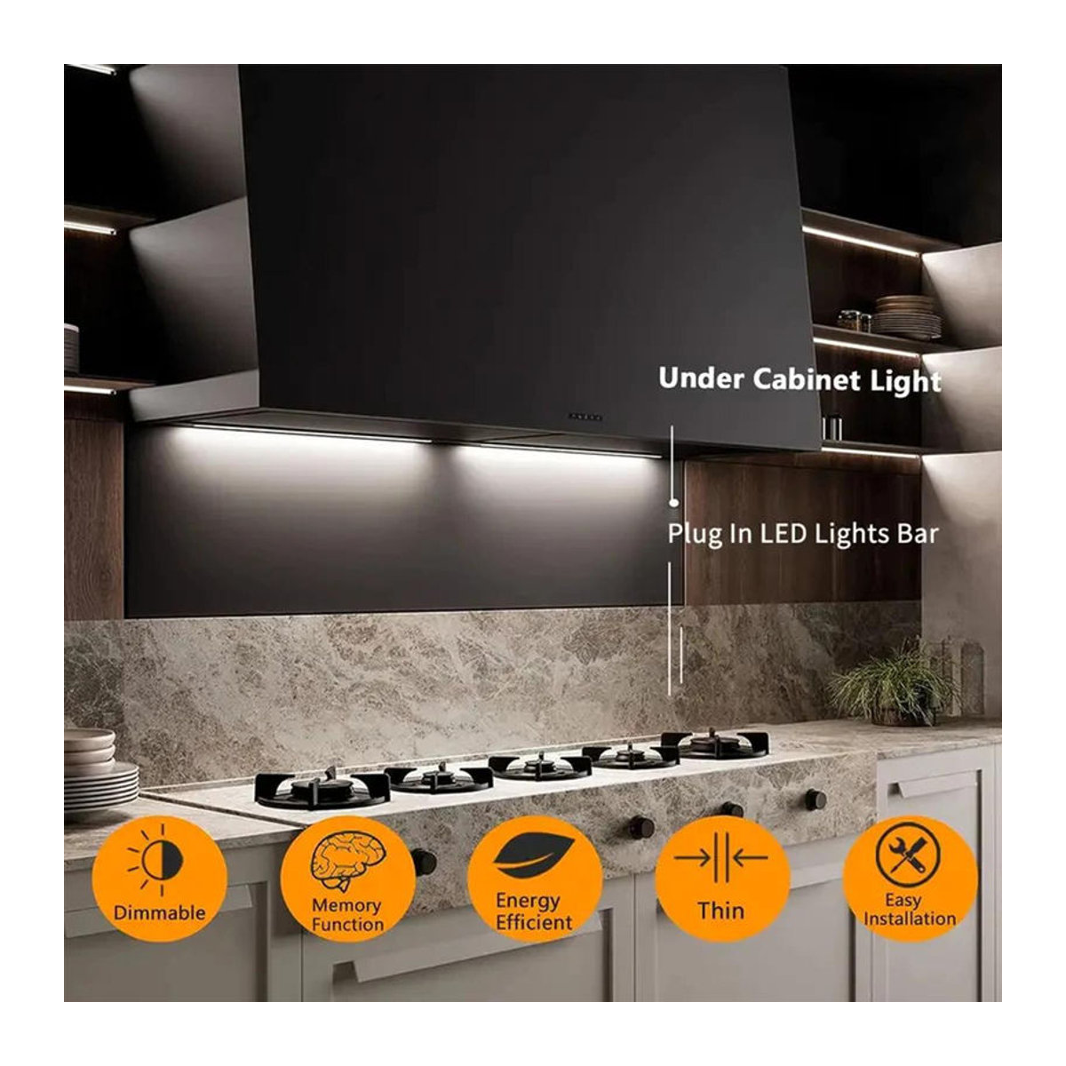 YJMP Super Lighting LED Nachtlicht mit Magnetstreifen, dimmbar und 3 Farben wechselbar, Weiß, Länge: 20 cm - Bild 3