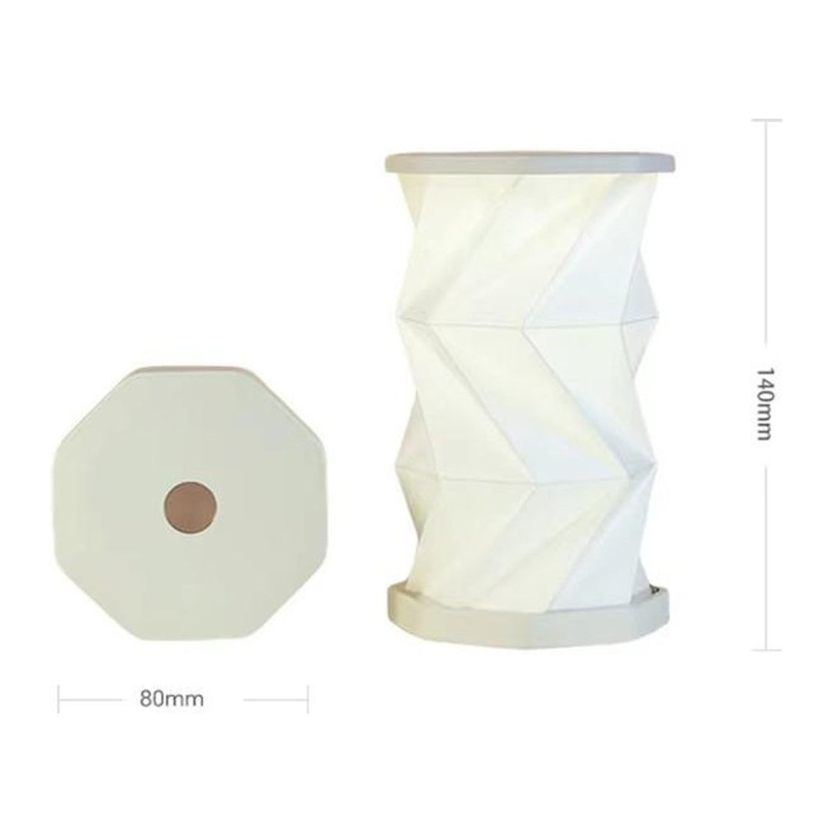 YJMP Super Lighting LED Nachtlicht Set aus Papier, 2er Pack, Weiß, dimmbar, USB wiederaufladbar, faltbare Tischlampe im minimalistischen Design - Bild 1
